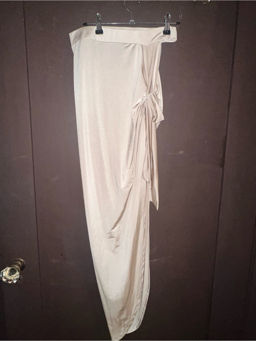 Women’s Cream Side-Tie Maxi Skirt